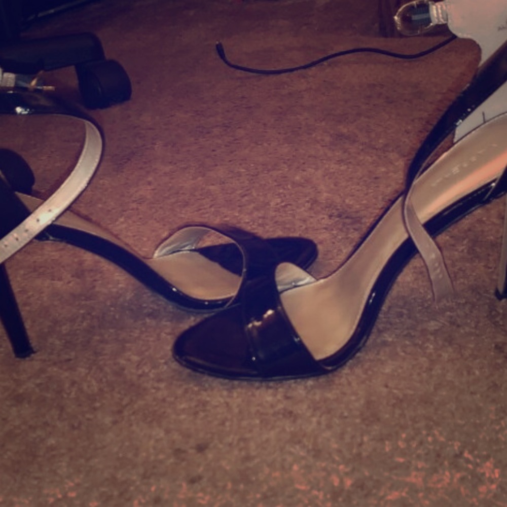 Black strappy heels